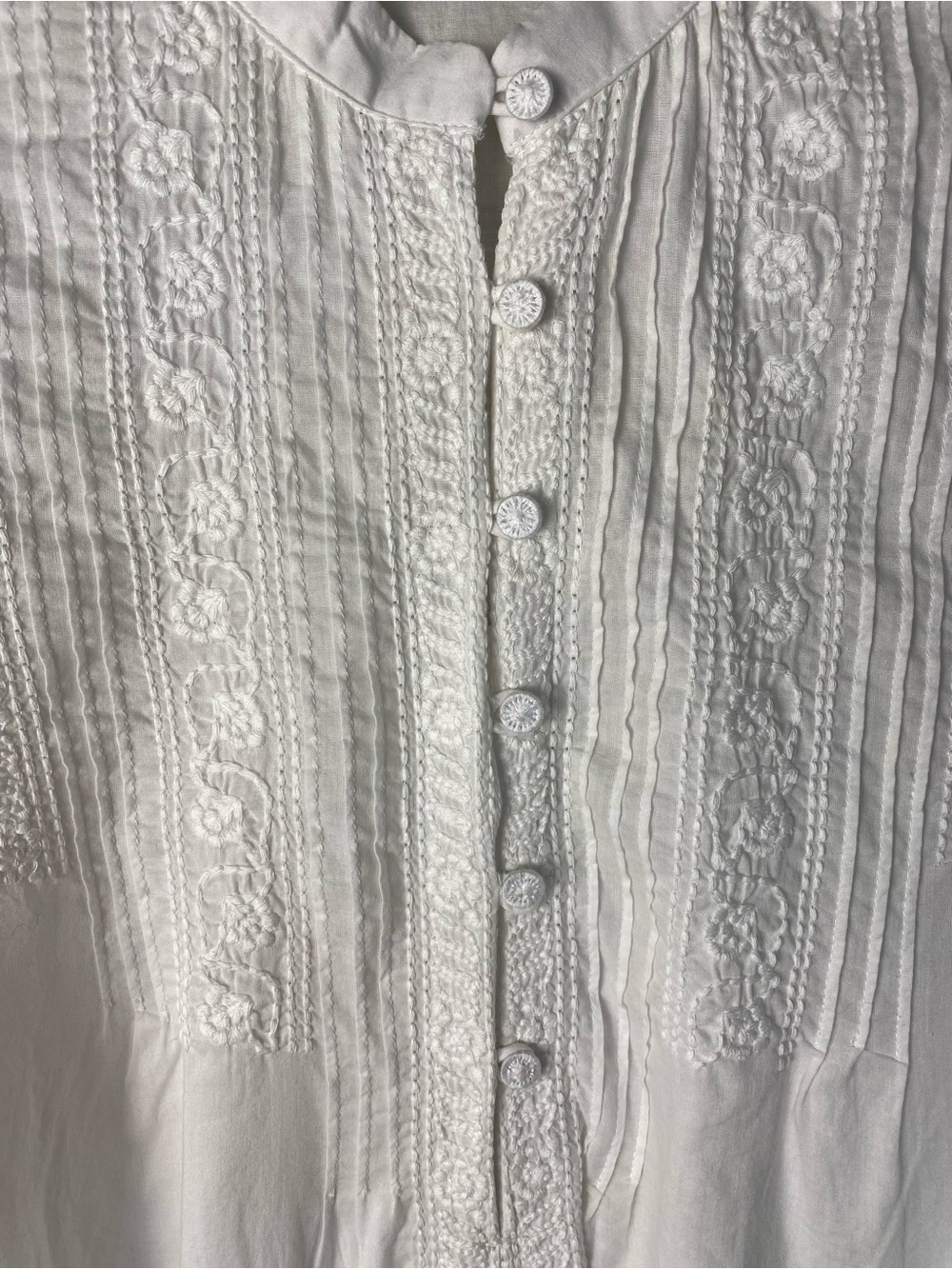Lauren Ralph Lauren White Embroidered 100% Cotton Tunic Blouse-L-Coastal Grandma - Picture 4 of 8
